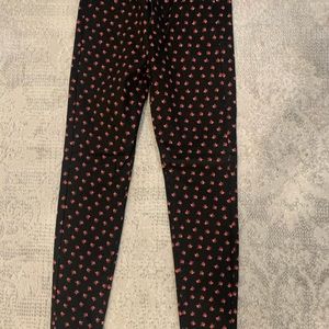 Floral high rise skinny jeans